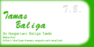 tamas baliga business card